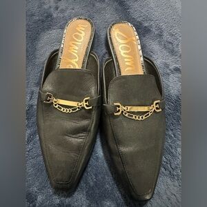 Sam Edelman Leather Flats w/Chain Design•EUC